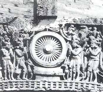 Worship of the Prayer Wheel (Dharmachakra): Sanchi, 2nd - 1st 
century B.C.
