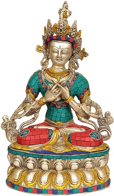 Kopfschmuck Tibetische Krone Zeremonie Ritual Mönch Buddhistisches Buddha Tibet 
