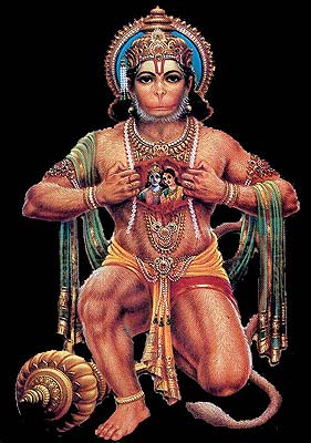 Hanuman Tears Open His Chest