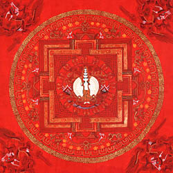 Thousand Armed Avalokiteshvara Mandala (Red Thangka)