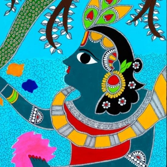 Indian Miniature Art - Madhubani Painting - Lord Krishna - Canvas Prints by  Kritanta Vala | Buy Posters, Frames, Canvas & Digital Art Prints | Small,  Compact, Medium and Large Variants