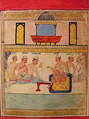 King Lakshmanasena with His Five Jewels
