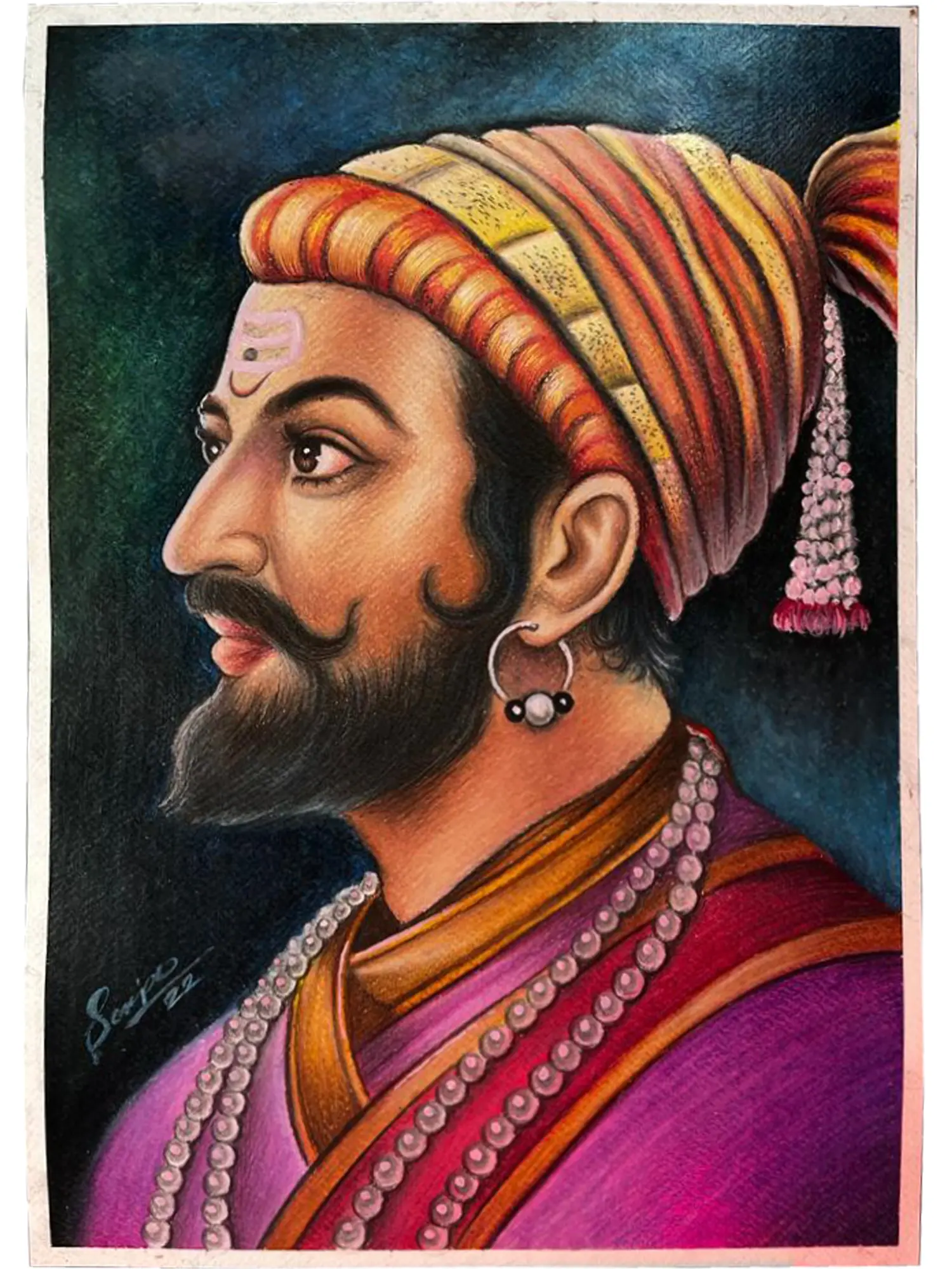 Shivaji Maharaj Painting by Dhaval Mawal