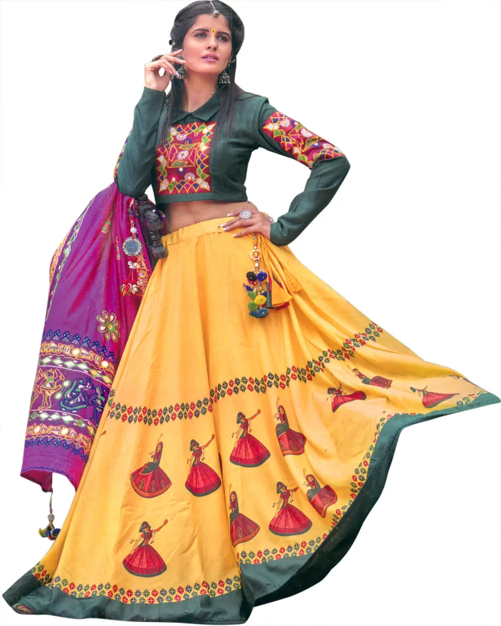 Silk Festive Wear Gold and Navy Star printed indo-western ruffled lehenga  choli, Size: 6 months- 6 years at Rs 1499/piece in New Delhi