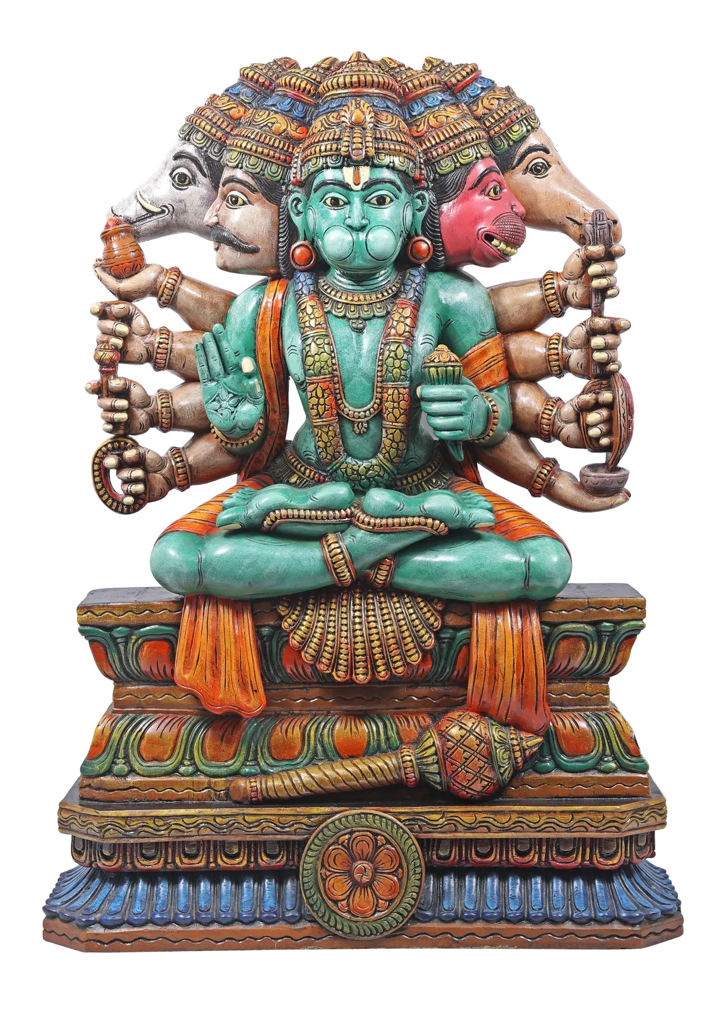 Hanuman Panchamukha Panchamukhi Messing 30cm 6kg Rama Sita Shiva Ganesha 