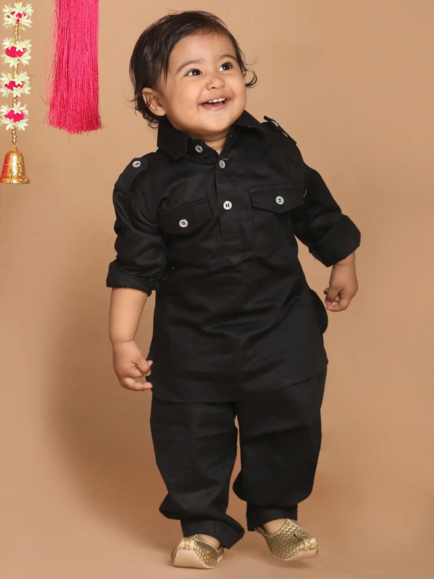 Buy VASTRAMAY Boys Yellow Cotton Pathani Suit Set | Shoppers Stop-vietvuevent.vn